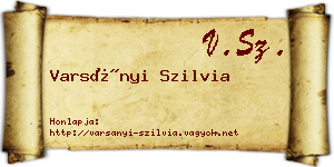 Varsányi Szilvia névjegykártya