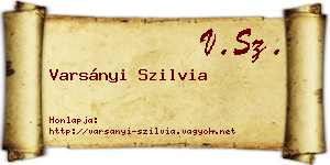 Varsányi Szilvia névjegykártya