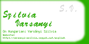 szilvia varsanyi business card